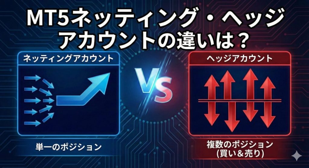 MT5のネッティングアカウントとヘッジアカウントの違い