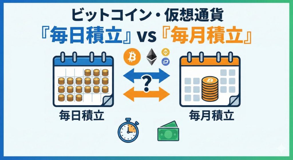 ビットコイン・仮想通貨の毎月積立と毎日積立はどっちがいい？