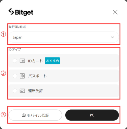 BitgetのKYC方法