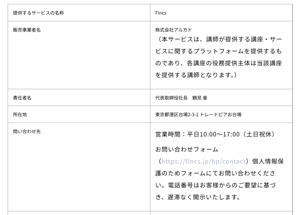 Fincsの企業情報